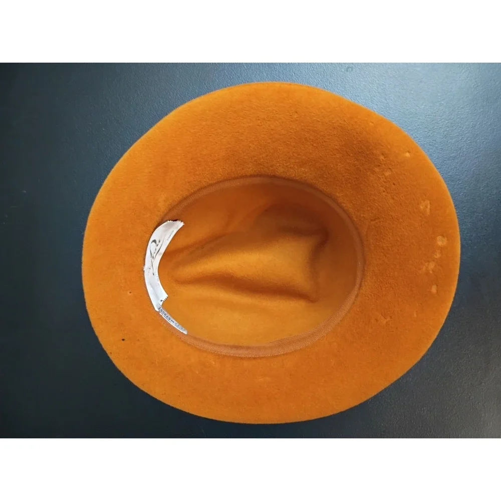 Antique Wool Hat- an exclusive Lisa- Union Made Feather Lined Multicolor Fedora